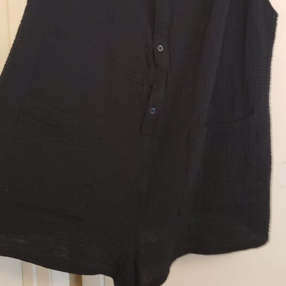 Black shorts jumpsuit cover up - Picture 3 of 5